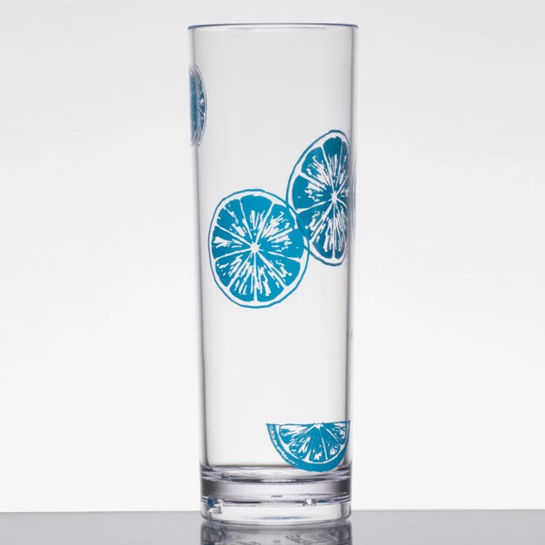 GET Enterprises GET H-14-1-SAN-SE Cheers 14 Oz. Seabreeze SAN Plastic Tom Collins Glass - 24/Case - Image 2