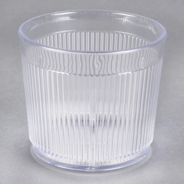 Carlisle 402907 Crystalon Stack-All 9.7 Oz. Clear SAN Plastic Short Tumbler - 12/Case - Image 2