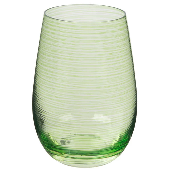 Stolzle S3527212T Twister 16.5 Oz. Green Stemless Wine Glass / Tumbler - 24/Case - Image 2
