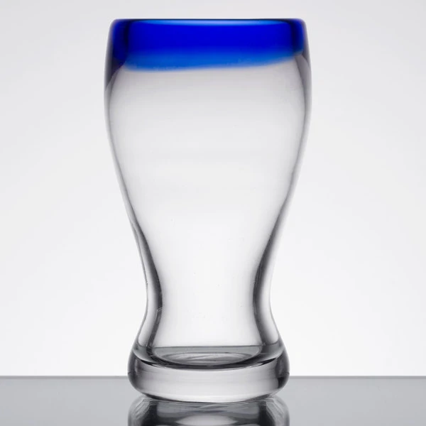 Libbey 92312 Aruba 12 Oz. Customizable Pilsner Glass With Cobalt Blue Rim - 12/Case - Image 2