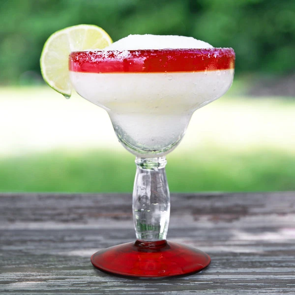 Libbey 92308R Aruba 12 Oz. Margarita Glass With Red Rim And Base - 12/Case