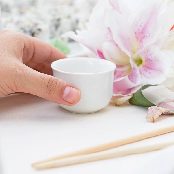 Acopa 2 Oz. Bright White Sake Cup - 48/Case