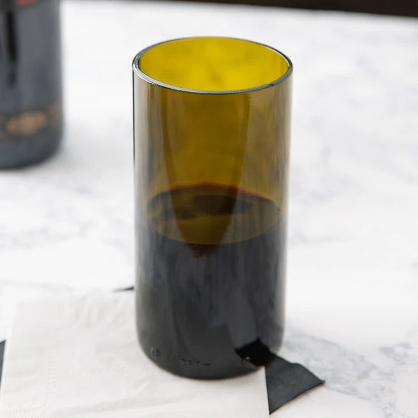 Libbey 97282 16 Oz. Customizable Dark Olive Repurposed Wine Bottle Tumbler - 12/Case - Image 6