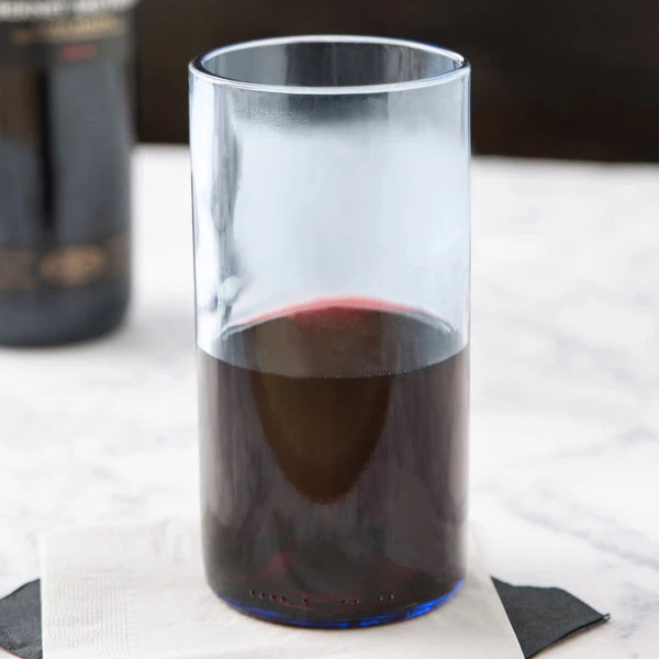 Libbey 97283 16 Oz. Customizable Blue Repurposed Wine Bottle Tumbler - 12/Case - Image 6