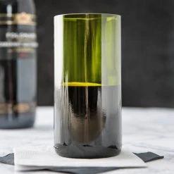 Libbey 97284 16 Oz. Customizable Green Repurposed Wine Bottle Tumbler - 12/Case