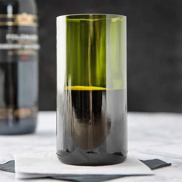 Libbey 97284 16 Oz. Customizable Green Repurposed Wine Bottle Tumbler - 12/Case