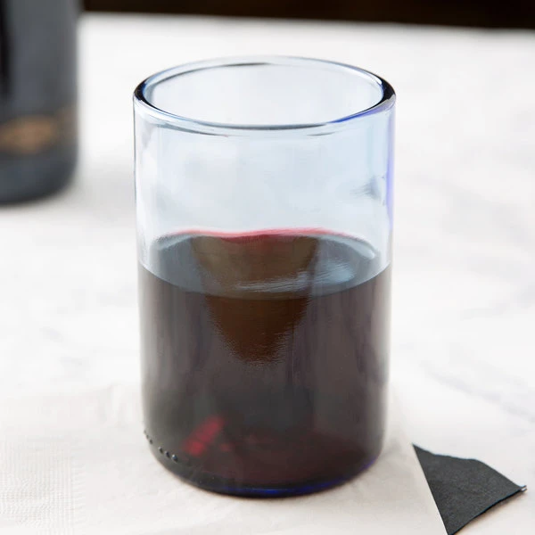 Libbey 97285 12 Oz. Customizable Blue Repurposed Wine Bottle Tumbler - 12/Case - Image 6