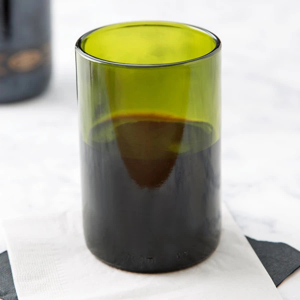 Libbey 97287 12 Oz. Customizable Green Repurposed Wine Bottle Tumbler - 12/Case - Image 6