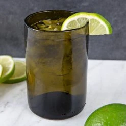 Libbey 97280 12 Oz. Customizable Dark Olive Repurposed Wine Bottle Tumbler - 12/Case