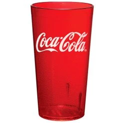 GET Enterprises GET 6616-RC 16 Oz. Red Coca-Cola® SAN Plastic Pebbled Tumbler - 72/Case