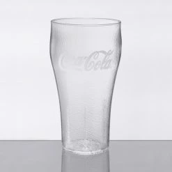GET Enterprises GET 7720-CC Bell 20 Oz. Clear Coca-Cola® SAN Plastic Pebbled Soda Glass - 72/Case