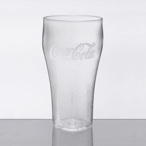 GET Enterprises GET 7720-CC Bell 20 Oz. Clear Coca-Cola® SAN Plastic Pebbled Soda Glass - 72/Case