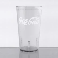 GET Enterprises GET 6612-CC 12 Oz. Clear Coca-Cola® SAN Plastic Pebbled Tumbler - 72/Case