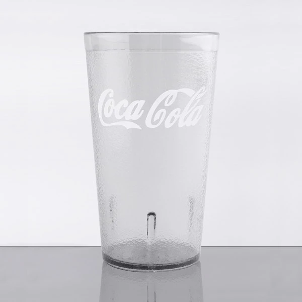 GET Enterprises GET 6612-CC 12 Oz. Clear Coca-Cola® SAN Plastic Pebbled Tumbler - 72/Case