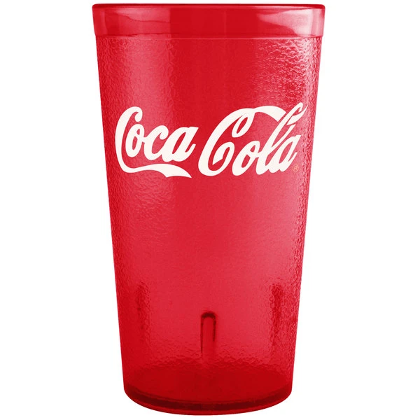 GET Enterprises GET 6612-RC 12 Oz. Red Coca-Cola® SAN Plastic Pebbled Tumbler - 72/Case