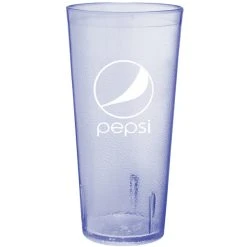 GET Enterprises GET 6624-BP 24 Oz. Blue Pepsi® SAN Plastic Pebbled Tumbler - 72/Case