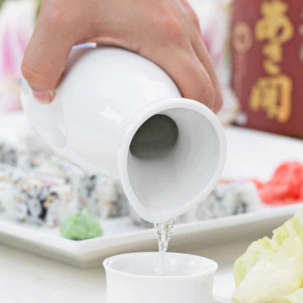 Acopa 10 Oz. Bright White Sake Bottle - 12/Pack - Image 3