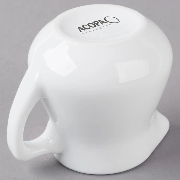 Acopa 3.5 Oz. Bright White Porcelain Creamer - 12/Pack - Image 3