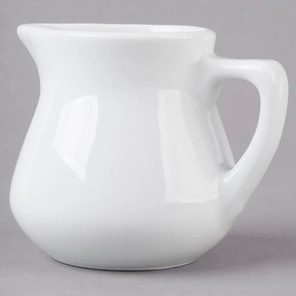 Acopa 3.5 Oz. Bright White Porcelain Creamer - 48/Case - Image 2