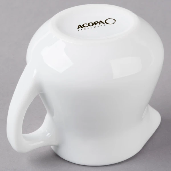 Acopa 3.5 Oz. Bright White Porcelain Creamer - 48/Case - Image 3
