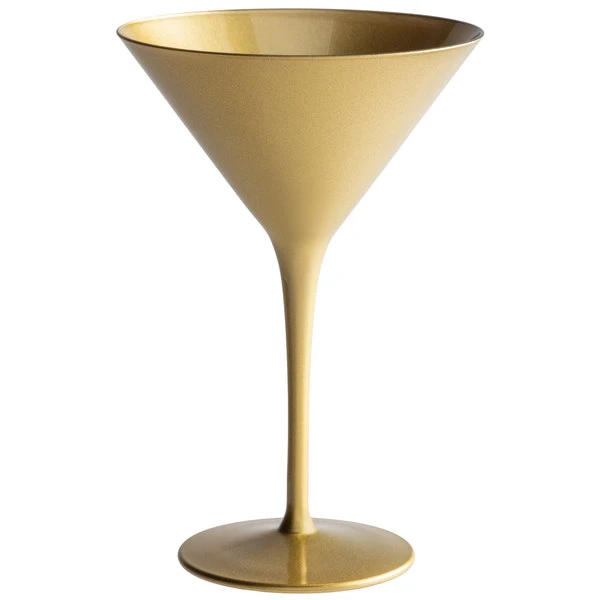 Stolzle 1400025T/2583 Glisten 8.5 Oz. Gold Martini Glass - 6/Case - Image 2