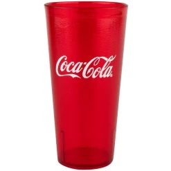 GET Enterprises GET 6624-RC 24 Oz. Red Coca-Cola® SAN Plastic Pebbled Tumbler - 72/Case