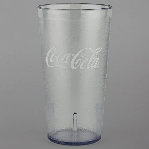 GET Enterprises GET 6632-CC 32 Oz. Clear Coca-Cola® SAN Plastic Tall Pebbled Tumbler - 72/Case