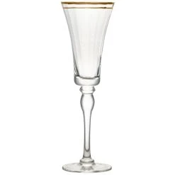 10 Strawberry Street Kate 8 Oz. Gold Rimmed Champagne Flute - 4/Pack