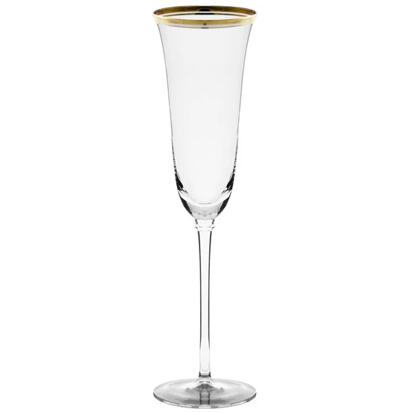 10 Strawberry Street Windsor 5.5 Oz. Gold Band Champagne Flute - 4/Pack