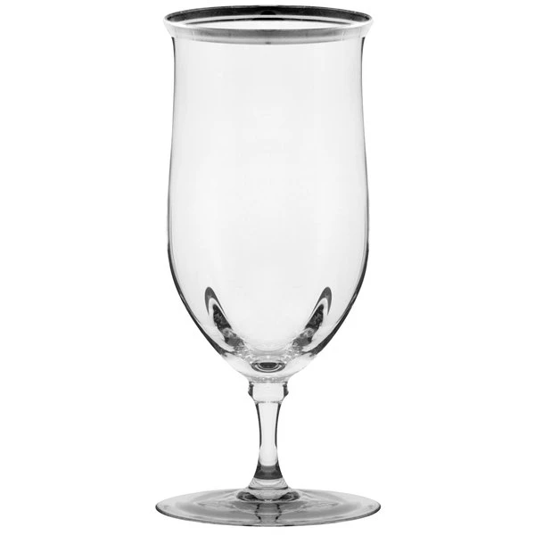 10 Strawberry Street Windsor 16 Oz. Silver Band Water Goblet - 4/Pack