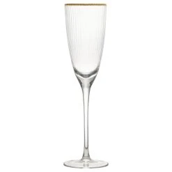10 Strawberry Street Markle 12 Oz. Gold Rimmed Champagne Flute - 4/Pack