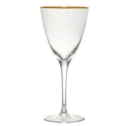10 Strawberry Street Markle 12 Oz. Gold Rimmed White Wine Glass - 4/Pack