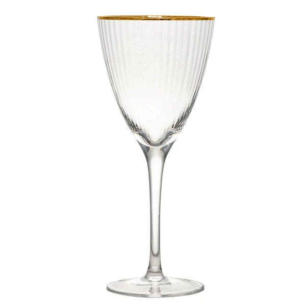 10 Strawberry Street Markle 12 Oz. Gold Rimmed White Wine Glass - 4/Pack
