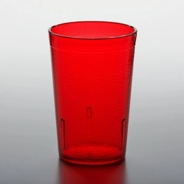 GET Enterprises GET 6608-1-R 8 Oz. Red Customizable SAN Plastic Pebbled Tumbler - 72/Case - Image 2