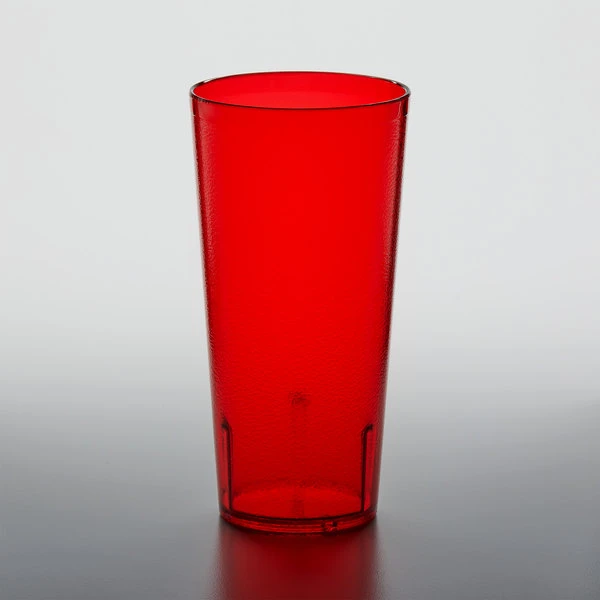 GET Enterprises GET 6624-1-R 24 Oz. Red Customizable SAN Plastic Pebbled Tumbler - 72/Case - Image 2