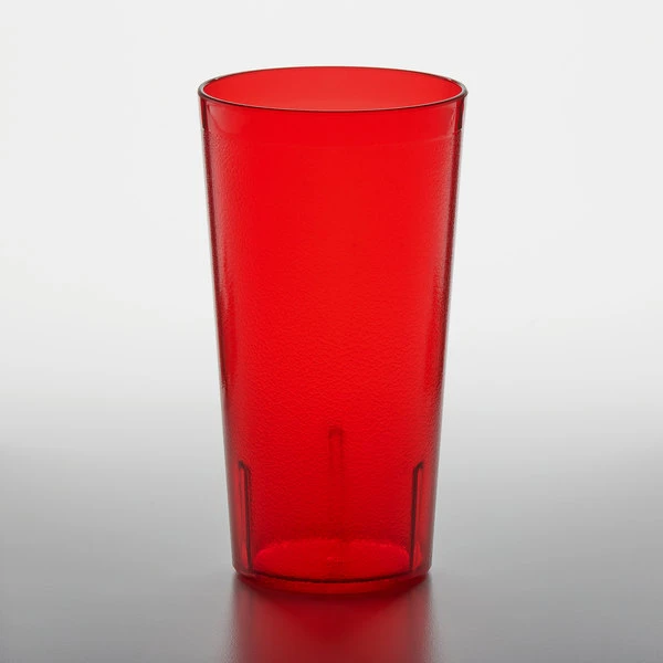 GET Enterprises GET 6632-1-R 32 Oz. Red Customizable SAN Plastic Tall Pebbled Tumbler - 48/Case - Image 2
