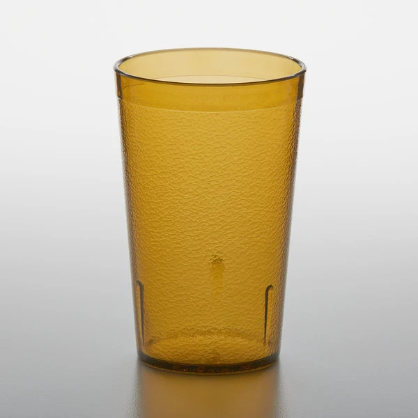 GET Enterprises GET 6695-1-A 9.5 Oz. Amber Customizable SAN Plastic Pebbled Tumbler - 72/Case - Image 2