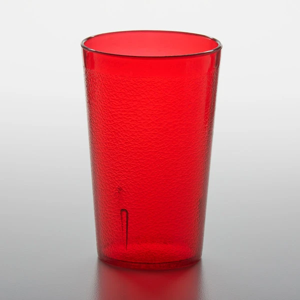 GET Enterprises GET 6695-1-R 9.5 Oz. Red Customizable SAN Plastic Pebbled Tumbler - 72/Case - Image 2