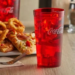 Carlisle 52163550D Stackable 16 Oz. Ruby Coca-Cola® SAN Plastic Tumbler - 72/Case