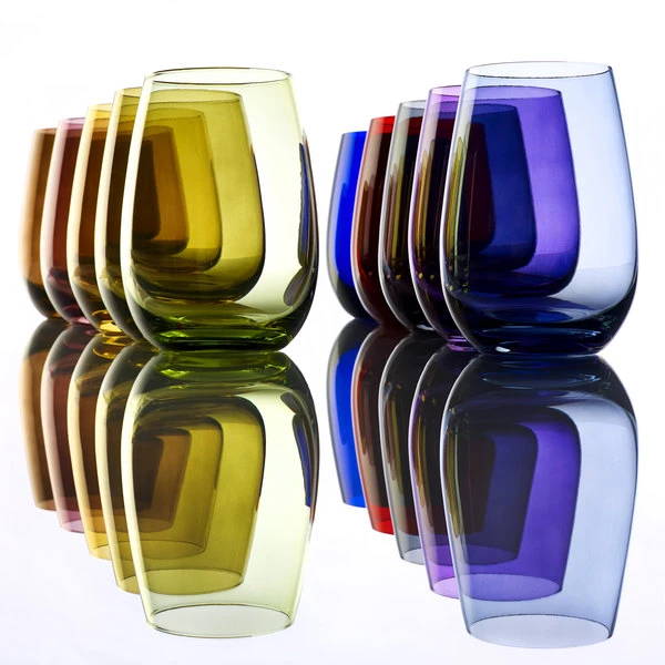 Stolzle S3527012E Elements 16.5 Oz. China Blue Stemless Wine Glass / Tumbler - 6/Pack - Image 3