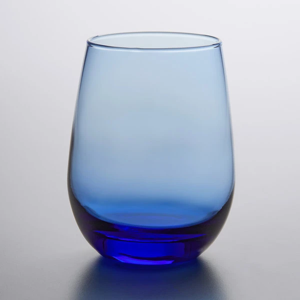 Libbey 231L 15.25 Oz. Tidal Blue Stemless White Wine Glass - 12/Case - Image 2
