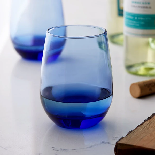 Libbey 231L 15.25 Oz. Tidal Blue Stemless White Wine Glass - 12/Case