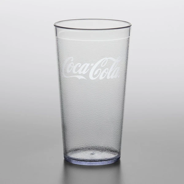 GET Enterprises GET 6616-CC 16 Oz. Clear Coca-Cola® SAN Plastic Pebbled Tumbler - 24/Pack - Image 2