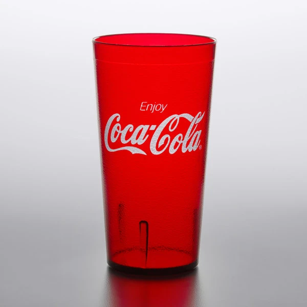 GET Enterprises GET 6632-RC 32 Oz. Red Coca-Cola® SAN Plastic Tall Pebbled Tumbler - 72/Case - Image 2