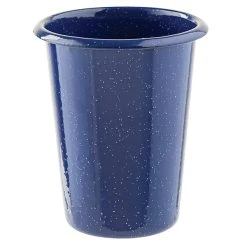 Tablecraft 10157 Enamelware 16.9 Oz. Blue Tumbler With Speckles