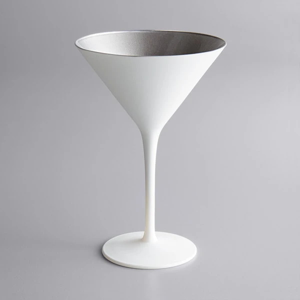 Stolzle 1400025T/2487 Glisten 8.5 Oz. Matte White/Silver Martini Glass - 6/Case