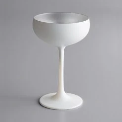 Stolzle 2730008T/2487 Glisten 8 Oz. Matte White/Silver Coupe Glass - 6/Case