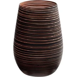 Stolzle S3525412T Twister 16.5 Oz. Black/Bronze Stemless Wine Glass / Tumbler - 24/Case