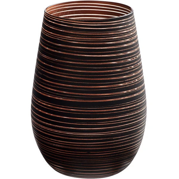 Stolzle S3525412T Twister 16.5 Oz. Black/Bronze Stemless Wine Glass / Tumbler - 24/Case