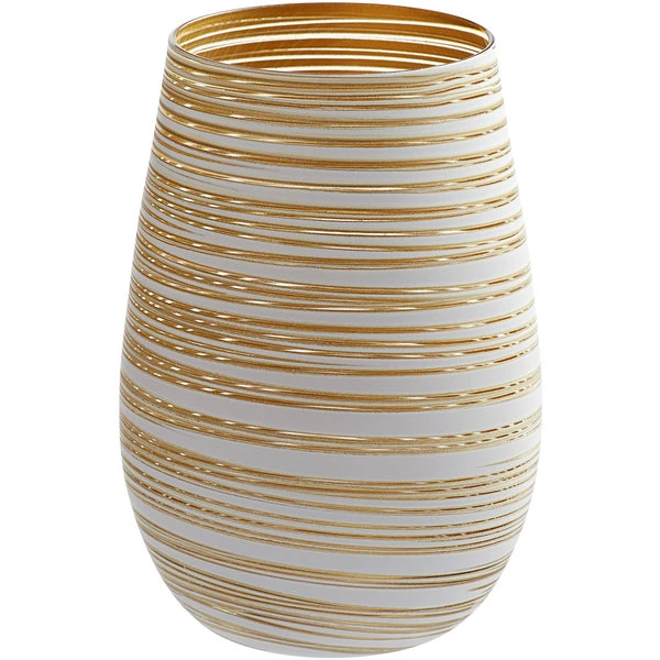 Stolzle S3525512T Twister 16.5 Oz. White /Gold Stemless Wine Glass / Tumbler - 24/Case